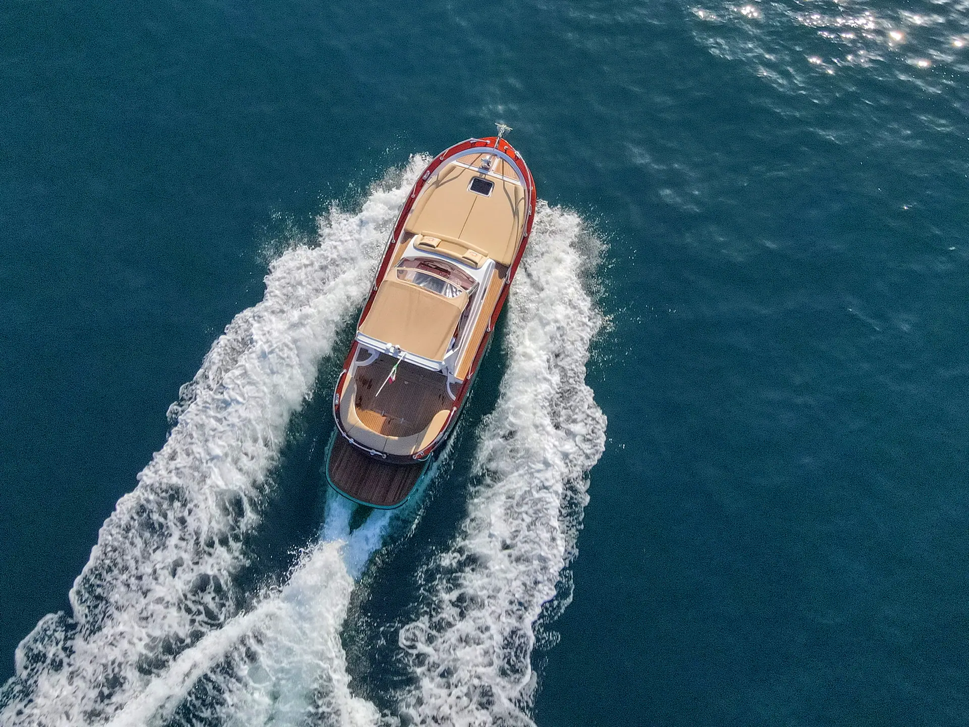 Gozzo in the sea of ​​Amalfi Coast
