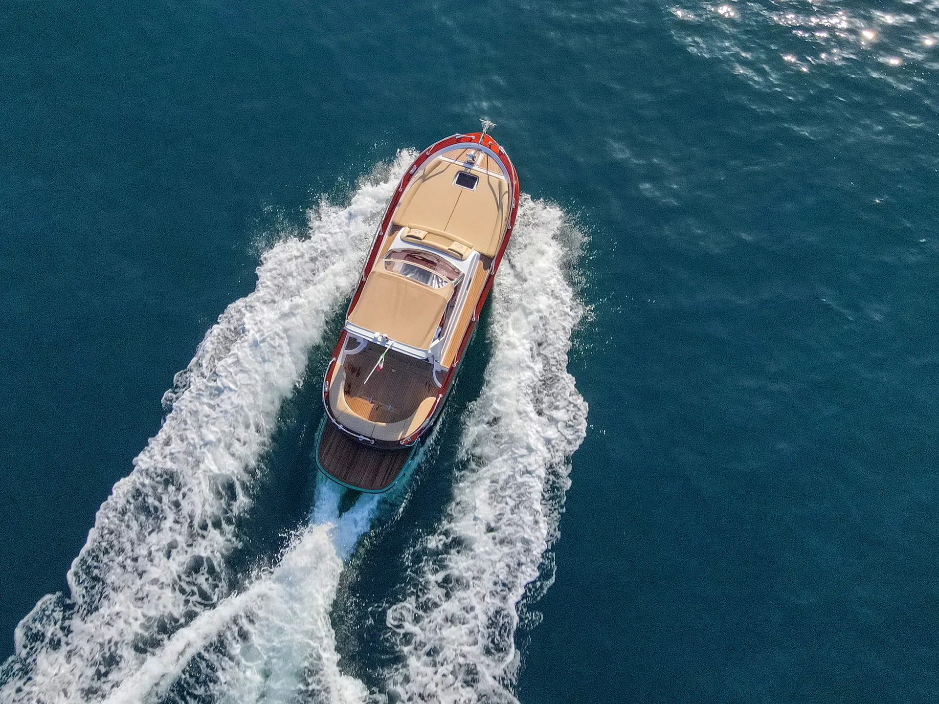 Gozzo in the sea of ​​Amalfi Coast